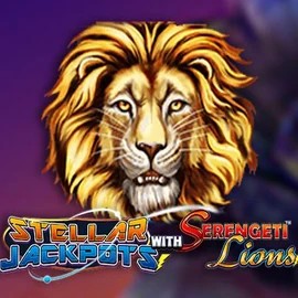 Stellar Jackpots with Serengeti Lions online game logo by Lightning Box Game on instaspinn.com